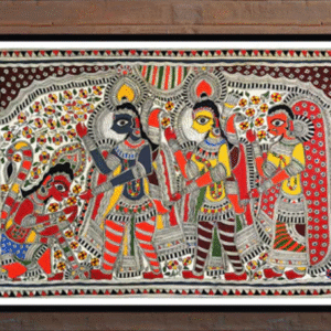 Premium Handmade Madhubani Cloth Painting – with Handcrafted Decorative Edge